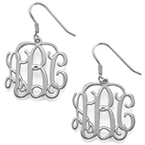 MANZHEN Personalized Monogram Earrings Dangle Name Earrings Custom Made with Any Names MANZHEN Personalized Monogram Earrings Dangle Name Earrings Custom Made with Any Names