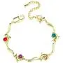Sllaiss 14K Gold Plated Dolphin Bracelet Embellished with 5A Cubic Zircon Lobster Clasp Fashion Party Valentines Day Jewelry Gift for Women Adjustable Dolphin Link Bracelets