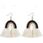 2 Pairs Colorful Layered Tassel Earrings Rainbow Fashion Bohemian 3 Tier Fringe Statement Dangle Drop Earrings Dainty handmade Braid Earring Set for Women Girls Jewelry