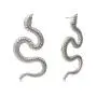 Olbye Snake Studs Earrings Silver Long Dangle Serpent Earrings Minimalist Earrings Special Jewelry for Halloween Women and Girls (Silver)