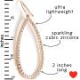 Humble Chic Simulated Diamond Dangle Earrings for Women - Cubic Zirconia Crystal Long Dangling Earrings - Hypoallergenic and Safe for Sensitive Ears