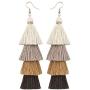 Manfnee Tassel Bohemian Earring Alloy Dangle&Drop Leather Teardrop Wood Earrings Jewelry Women