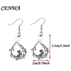 CENWA Outlander Inspired Earrings Scottish Thistle Drop Earrings Sassenach Scottish Outlander Gift Scottish Brooch
