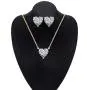 Beyond Love Heart Pendant Necklace and Earrings Jewelry Set for Women 18K White Gold Plated Bridal Wedding Silver Choker 5A Zirconia Girl Gift Party 18” Beyond Love Heart Pendant Necklace and Earrings Jewelry Set for Women 18K White Gold Plated Bridal Wedding Silver Choker 5A Zirconia Girl Gift Party 18”