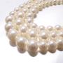 Faux Big White Pearl 3 Layer Chunky Necklace and Earrings Bib Costume Jewelry Set
