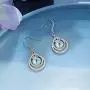 ECOLVANT Drop Earrings for Women Rainbow Moonstone Dangle Earrings Sterling Silver Earrings White Gold Plated Gemstone Hypoallergenic Earrings for Women Girls Birthday Party Fashion Silver Earrings