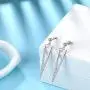 Besilver Valentine Gift Triangle Necklace Earrings Set Women Men 925 Sterling Silver 18K Gold Filled Cubic Zirconia Triangle Jewish Chai Necklace Jewelry Gift