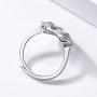 Custom Photo Ring Memorial Picture Printed Personalized Jewelry 925 Sterling Silver Open Style Cubic Zirconia Heart Engagement Rings, Adjustable