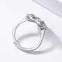 Custom Photo Ring Memorial Picture Printed Personalized Jewelry 925 Sterling Silver Open Style Cubic Zirconia Heart Engagement Rings, Adjustable