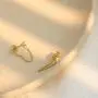 S.Leaf Cubic Zirconia Stud Earrings with Chain Sterling Silver Dangle Earrings for Women S.Leaf Cubic Zirconia Stud Earrings with Chain Sterling Silver Dangle Earrings for Women
