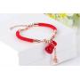 Bib Jewelry Lucky Money Bag Red Bracelet 14K Gold-Plated Fashion Elegant Woman Gift Rose Gold Color Titanium Steel Jewelry Friendship Inspirational Red String Bracelet