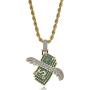 TOPGRILLZ Iced Out Pendant US Dollar Money Style 14K Gold Plated Cubic Zircon Necklace for Men Women Hip Hop Rock Jewelry Gifts