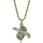 TOPGRILLZ Iced Out Pendant US Dollar Money Style 14K Gold Plated Cubic Zircon Necklace for Men Women Hip Hop Rock Jewelry Gifts