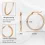 ZRO 3 Pairs Hoop Earrings 18K Gold Plated Hypoallergenic Stainless Steel Hoop Earrings Women Girls Gift