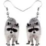NEWEI Acrylic Raccoon Ringtail Earrings Drop Dangle Sweet Wild Animal Jewelry For Women Girl Charms