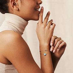GELIN 14k Solid Gold Opal Evil Eye Bangle Bracelet | Evil Eye Jewelry for Women