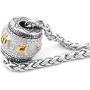 Warvik Indian Om Mani Padme Hum Mantra Words Pendant Necklace Silver Gold Color, Stainless Steel Jewelry Men Women Wheat Chain 20/28 Inch
