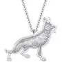 DOWAY Antique Rose Gold/Silver Plated Sweet German Shepherd Necklace Pet Dog Pendant Novelty Metal Jewelry for Women Girls Charm Party Gift DOWAY Antique Rose Gold/Silver Plated Sweet German Shepherd Necklace Pet Dog Pendant Novelty Metal Jewelry for Women Girls Charm Party Gift