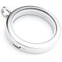 Jovivi 25mm/30mm Living Floating Memory Glass Locket Necklace - Stainless Steel Secure Magnetic Closure
