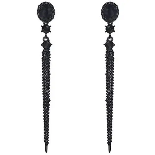 BriLove Womens Fashion Trendy Crystal Oval Long Beaded Bar Chandelier Dangle Earrings BriLove Womens Fashion Trendy Crystal Oval Long Beaded Bar Chandelier Dangle Earrings