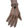 TFJ Women Fashion Jewelry Silver Metal Hand Chain Wrist Bracelet Slave Ring Black Skeleton Bling Skull TFJ Women Fashion Jewelry Silver Metal Hand Chain Wrist Bracelet Slave Ring Black Skeleton Bling Skull