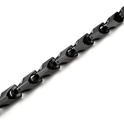 Urban Jewelry Stunning Mens Tungsten 22 Inches Black Toned Link Chain Necklace