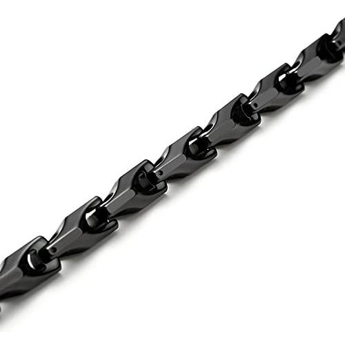Urban Jewelry Stunning Mens Tungsten 22 Inches Black Toned Link Chain Necklace