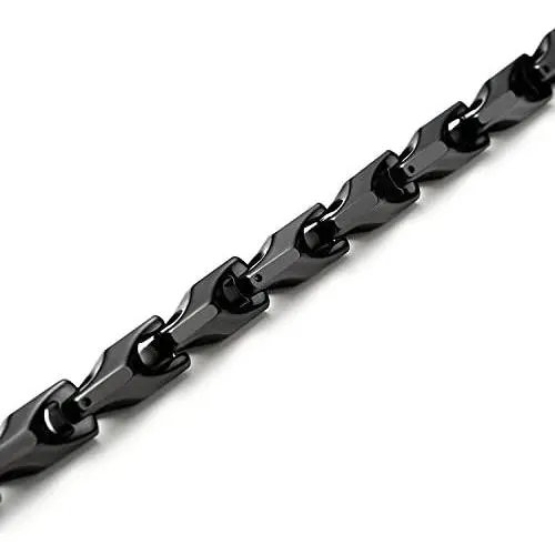 Urban Jewelry Stunning Mens Tungsten 22 Inches Black Toned Link Chain Necklace