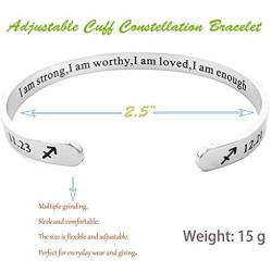 RENYILIN Creative Cuff Bracelet, Zodiac Bracelet, Inspirational Stainless Steel Bracelet for Men and Women