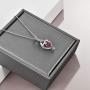 UCADRIT Heart Necklace with Simulated Birthstone 925 Sterling Silver I Love You to The Moon and Back Valentines Day Jewelry Gifts for Women Couple