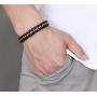 Mgutillart Punk Rock Stainless Steel Magnet Buckle Wristband Leather Bracelet