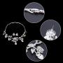 EVER FAITH Rhinestone Crystal Gorgeous Red Rose Flower Green Leaf Necklace Earrings Set