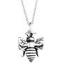 YFN Bee Necklace Sterling Silver Bumble Bee Queen Bee Bumblebee Honeycomb Pendant Necklace