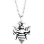 YFN Bee Necklace Sterling Silver Bumble Bee Queen Bee Bumblebee Honeycomb Pendant Necklace