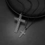 U7 Men Boys Simple Cross Necklace with Chain 22'' Stainless / 18K Gold/Ion-Plating Blue Pendant, Customizable Jewelry