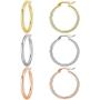 ZRO 3 Pairs Hoop Earrings 18K Gold Plated Hypoallergenic Stainless Steel Hoop Earrings Women Girls Gift