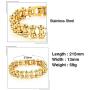 JUPPE Stainless Steel Bicycle Chain Mens Bracelet Heavy Motorcycle Bangle Jewelry For Men