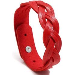 The Woos 10 PCS Handmade Candy Colors Leather Bracelet Adjustable Cuff Wristband Punk Leather Braid Wrap Bracelet Vintage Woven Charm Bracelet for Women Men Jewelry