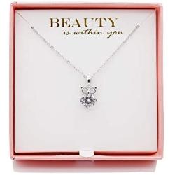 HUAYUAN 18K Gold or Platinum Plated Owl Necklace, Lovely Animal Pendant with Cubic Zircon Necklace Jewelry Gift for Women Girls for Owl Lover(16 inch+2 Inch Extender Chain)
