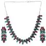 Efulgenz Boho Vintage Antique Ethnic Gypsy Indian Oxidized Silver Crystal Cubic Zirconia Bridal Necklace Earrings Jewelry Set Efulgenz Boho Vintage Antique Ethnic Gypsy Indian Oxidized Silver Crystal Cubic Zirconia Bridal Necklace Earrings Jewelry Set