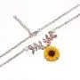 NICEMOVIC Sunflower Pearl Necklace,Sweet Resin Daisy Flower Choker Necklace Leaf Pendant Necklace Fashion Jewelry Gift for Women and Girls.(Rose Gold)