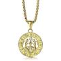 Trendsmax Astrology Constellation Horoscope Zodiac Pendant Necklace for Women Mens Gold Plated Stainleess Steel 22inch Box Chain