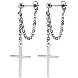 Cross Dangle Drop Earrings with Chain Minimalist Earrings for Women Men Jewelry for Women Girls Family Friends Gifts