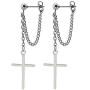 Cross Dangle Drop Earrings with Chain Minimalist Earrings for Women Men Jewelry for Women Girls Family Friends Gifts
