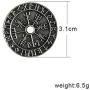 Nordic Coin Icelandic Viking Jewelry - Protection Amulet Lucky Charm - Safe Travel Medallion Power Victory Talisman - Original Mens Pendant Norse Necklace - Terror Rune Pewter Pendant
