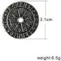 Nordic Coin Icelandic Viking Jewelry - Protection Amulet Lucky Charm - Safe Travel Medallion Power Victory Talisman - Original Mens Pendant Norse Necklace - Terror Rune Pewter Pendant