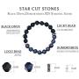 AWNL 10mm Beaded Bracelet with Black Onyx and Blue Dumortierite Bracelet Energy Healing Double Protection Chakra Bracelet for Men with Lucky Charms