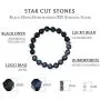 AWNL 10mm Beaded Bracelet with Black Onyx and Blue Dumortierite Bracelet Energy Healing Double Protection Chakra Bracelet for Men with Lucky Charms