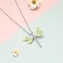 S925 Sterling Silver Dragonfly Colourful Dainty Pendant Necklace for Women Teen Girl
