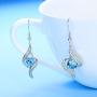 Sllaiss 925 Sterling Silver Post Blue Crystal Eye Drop Dangle Earrings18K White Gold Plated Swarovski Crystal Drop Earrings for Women